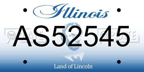 AS52545 Illinois License Plate