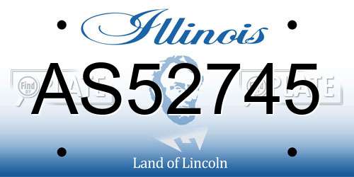 AS52745 Illinois License Plate