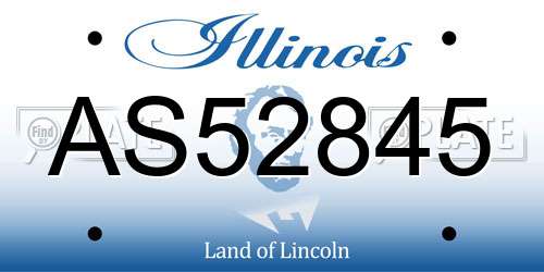 AS52845 Illinois License Plate