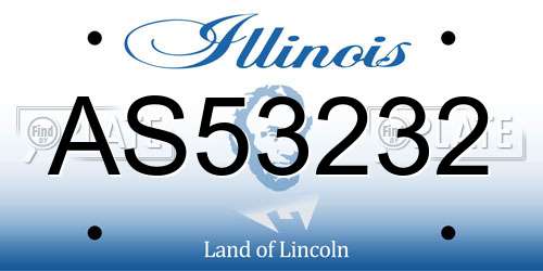 AS53232 Illinois License Plate