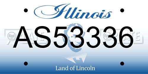 AS53336 Illinois License Plate