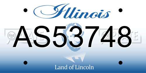 AS53748 Illinois License Plate