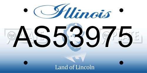 AS53975 Illinois License Plate