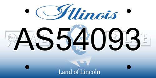 AS54093 Illinois License Plate