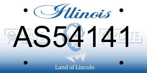 AS54141 Illinois License Plate