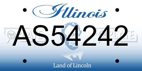 AS54242 Illinois License Plate