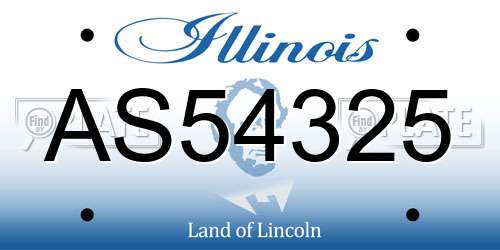 AS54325 Illinois License Plate