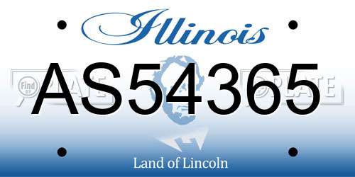 AS54365 Illinois License Plate