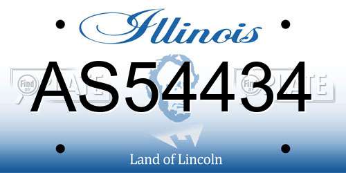 AS54434 Illinois License Plate