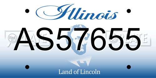 AS57655 Illinois License Plate