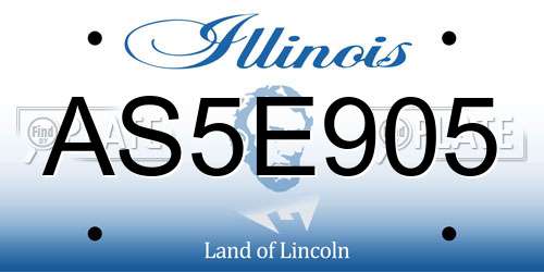 AS5E905 Illinois License Plate