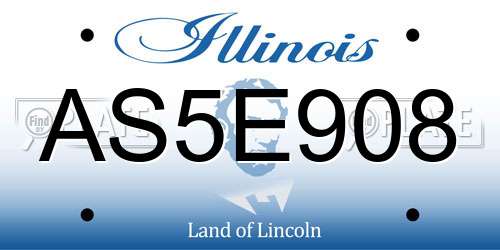 AS5E908 Illinois License Plate