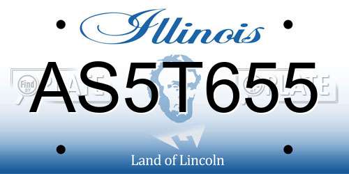AS5T655 Illinois License Plate