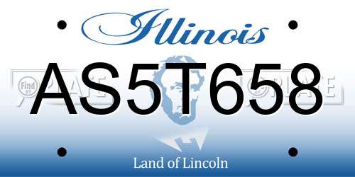 AS5T658 Illinois License Plate