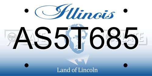 AS5T685 Illinois License Plate