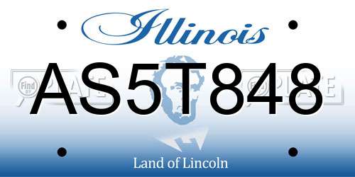 AS5T848 Illinois License Plate