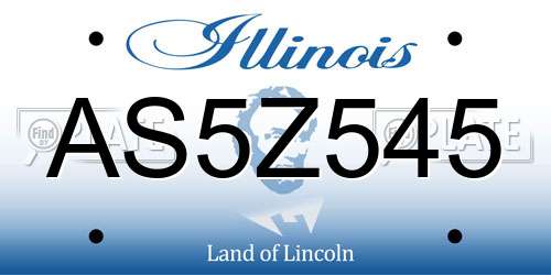 AS5Z545 Illinois License Plate