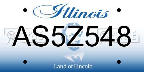 AS5Z548 Illinois License Plate