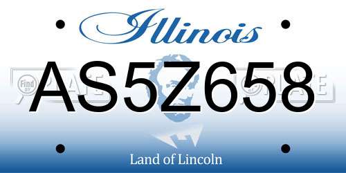 AS5Z658 Illinois License Plate