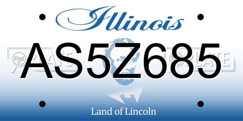 AS5Z685 Illinois License Plate