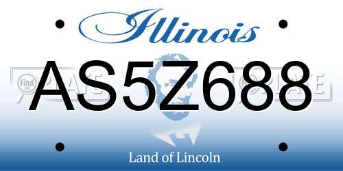 AS5Z688 Illinois License Plate