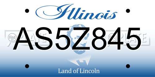 AS5Z845 Illinois License Plate