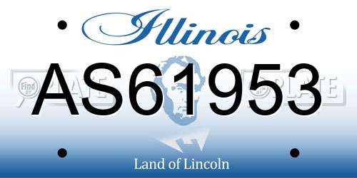 AS61953 Illinois License Plate