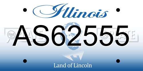 AS62555 Illinois License Plate