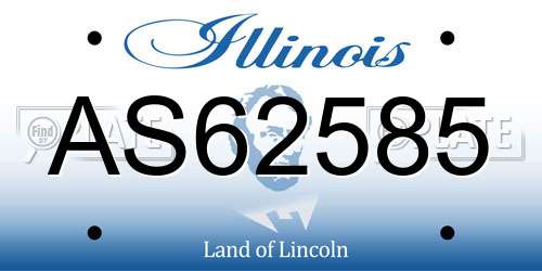 AS62585 Illinois License Plate