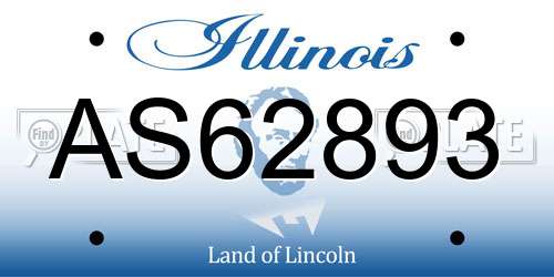 AS62893 Illinois License Plate