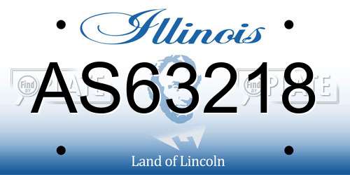 AS63218 Illinois License Plate
