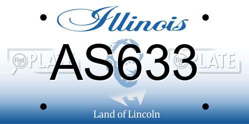 AS633 Illinois License Plate