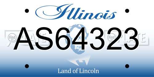 AS64323 Illinois License Plate
