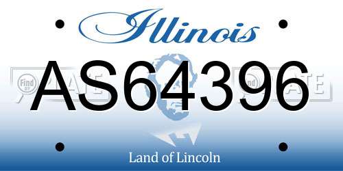 AS64396 Illinois License Plate