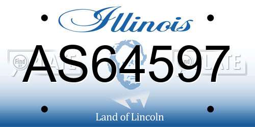 AS64597 Illinois License Plate
