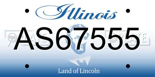 AS67555 Illinois License Plate