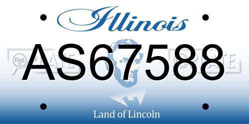 AS67588 Illinois License Plate