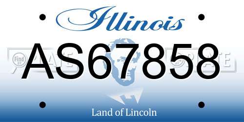 AS67858 Illinois License Plate