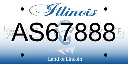 AS67888 Illinois License Plate
