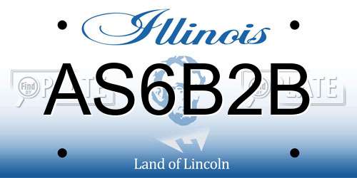 AS6B2B Illinois License Plate