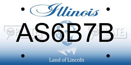 AS6B7B Illinois License Plate