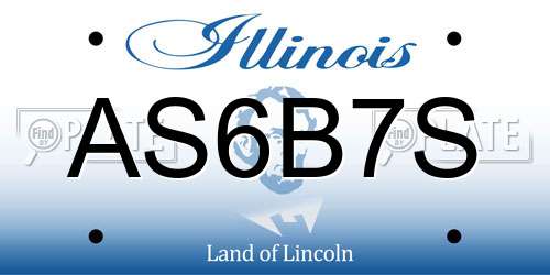 AS6B7S Illinois License Plate