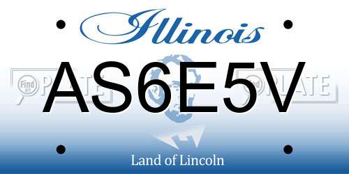 AS6E5V Illinois License Plate