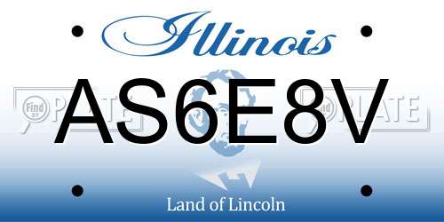 AS6E8V Illinois License Plate