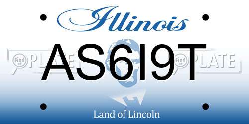AS6I9T Illinois License Plate