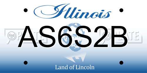 AS6S2B Illinois License Plate