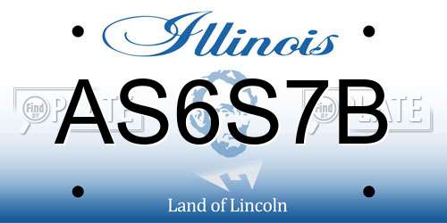 AS6S7B Illinois License Plate