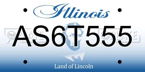 AS6T555 Illinois License Plate