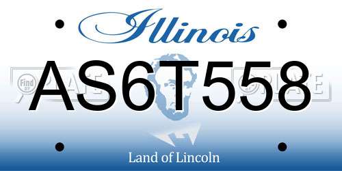 AS6T558 Illinois License Plate