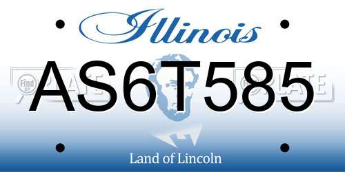 AS6T585 Illinois License Plate